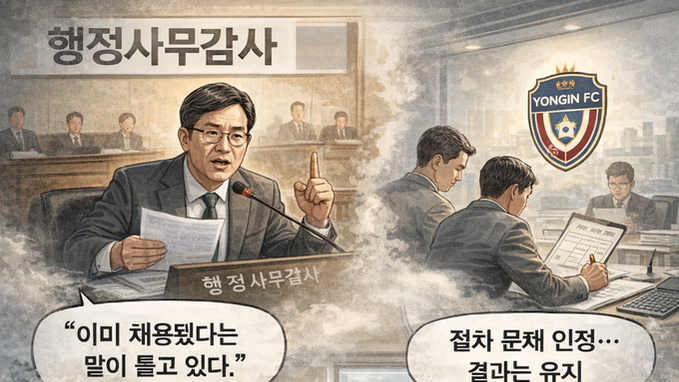 용인FC 채용, ‘사전 합격설’ 현실화 논란…감사에도 합격 유지 왜