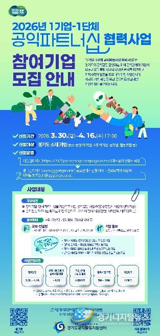 1기업-1단체 파트너십 협력사업 참여기업 모집 웹자보