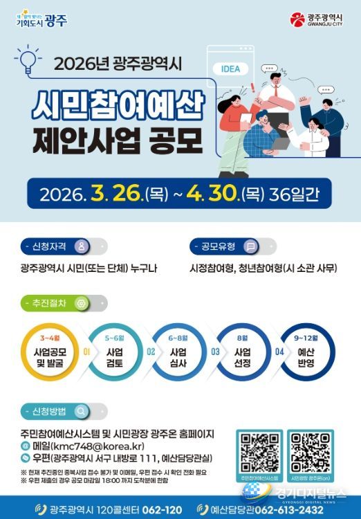 4월30일까지 ‘시민참여예산 제안’ 공모